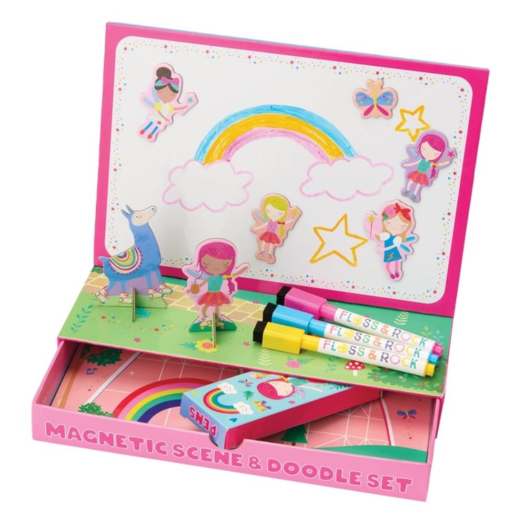 Floss & Rock, Tęczowe Wróżki, magnetyczna układanka i tablica do rysowania