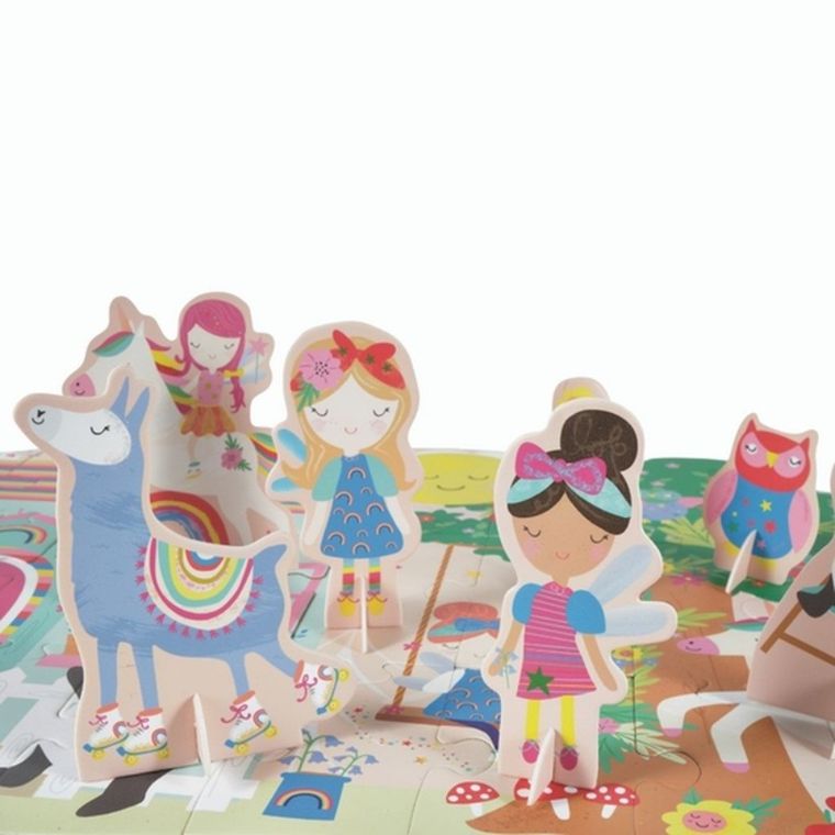 Floss & Rock, Tęczowe wróżki, puzzle, 60 elementów