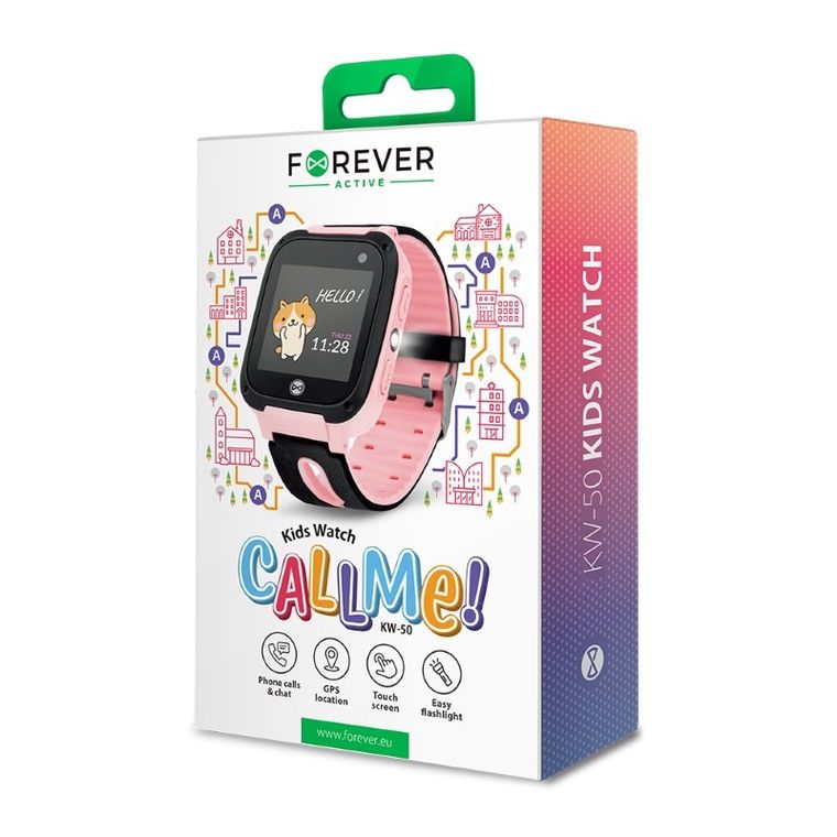 Forever, zegarek, kids, Call Me, KW-50, różowy