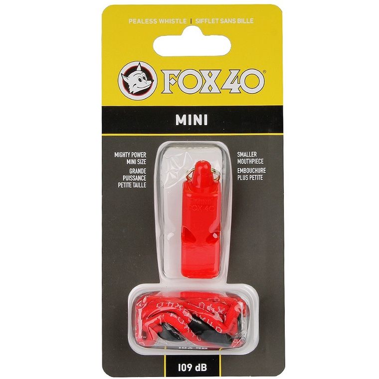 Fox 40, Mini Safety, gwizdek, głośność 109 dB, czerwony