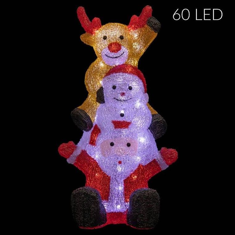Fééric Lights and Christmas, ozdoba świetlna, zewnętrzna, świąteczne postacie, 60 LED