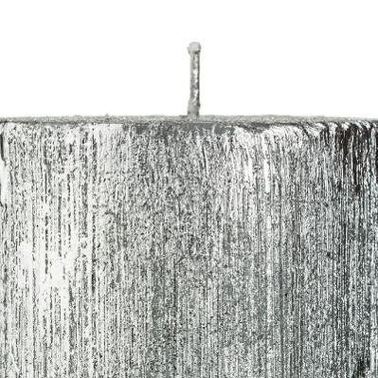 Fééric Lights and Christmas, świeca okrągła w gwiazdki, rozmiar L, srebrny, 12 cm