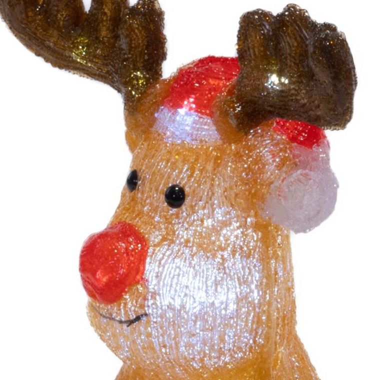 Fééric Lights And Christmas, świecąca dekoracja świąteczna, renifer, 30 cm