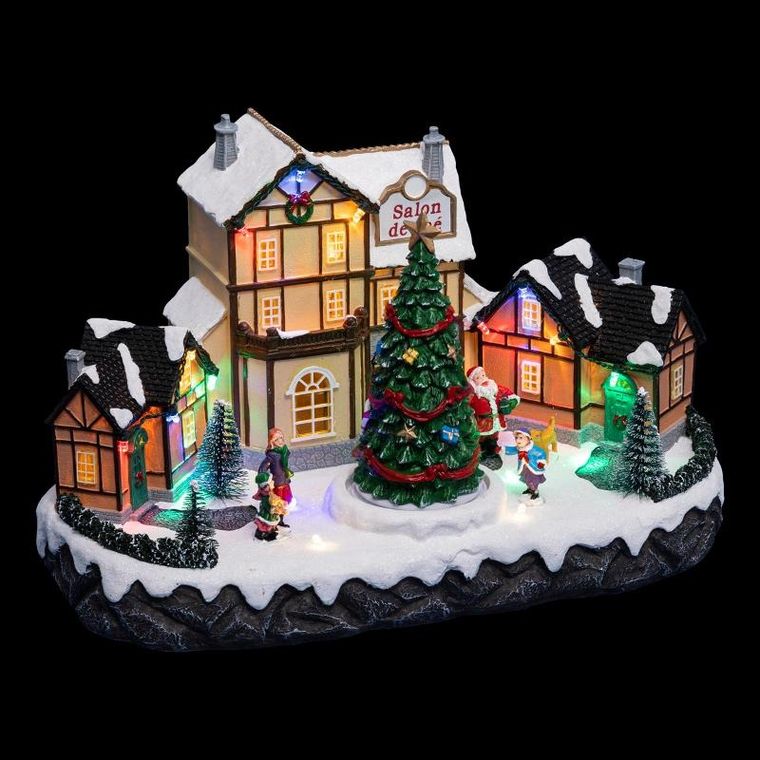 Fééric Lights and Christmas, szopka bożonarodzeniowa, kawiarenka, z oświetleniem led