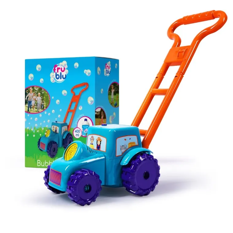 Fru Blu, traktor do pchania, maszyna do robienia baniek mydlanych, zestaw z płynem, 0,4l
