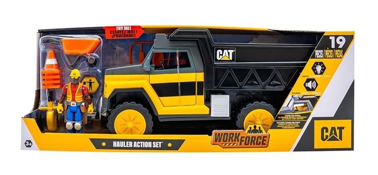 Funrise Toys, CAT, ciężarówka, interaktywny pojazd budowlany z figurką, 34 cm