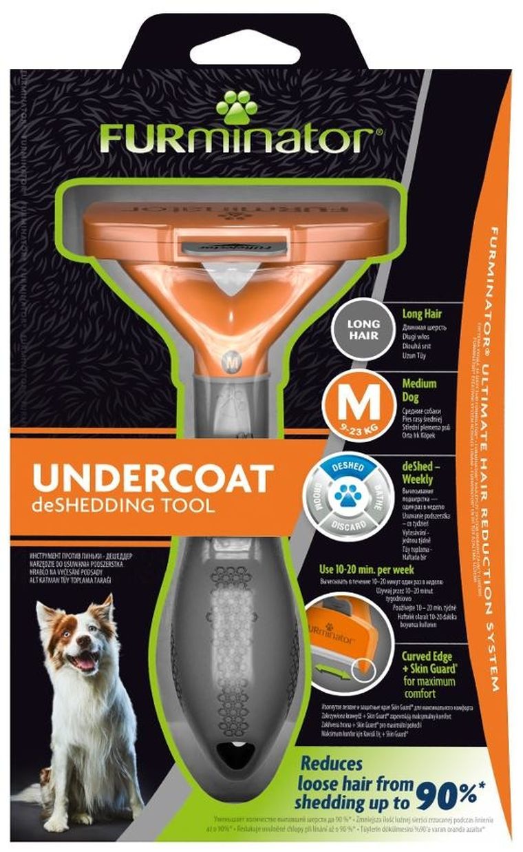 FURminator, szczotka dla psów długowłosych, Medium