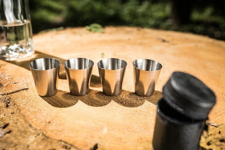 Gadget Master, metalowe kieliszki turystyczne, 4 szt.