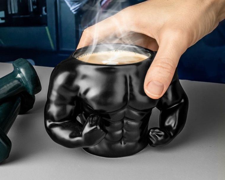 Gadget Master, muskularny kubek, czarny