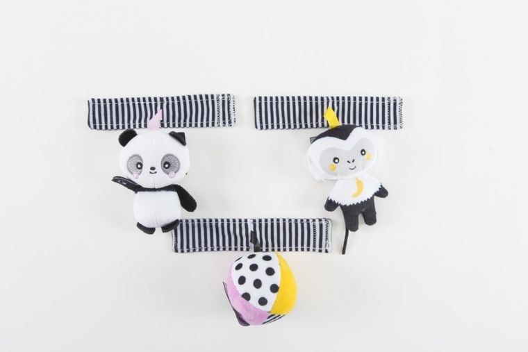 Gagagu, pluszowe zawieszki, panda, małpka, piłka