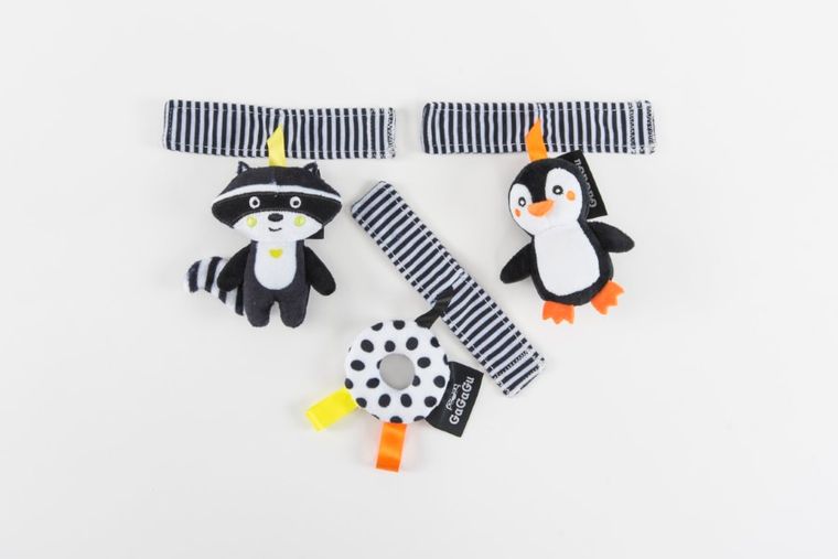 Gagagu, pluszowe zawieszki, szop, pingwin, oponka