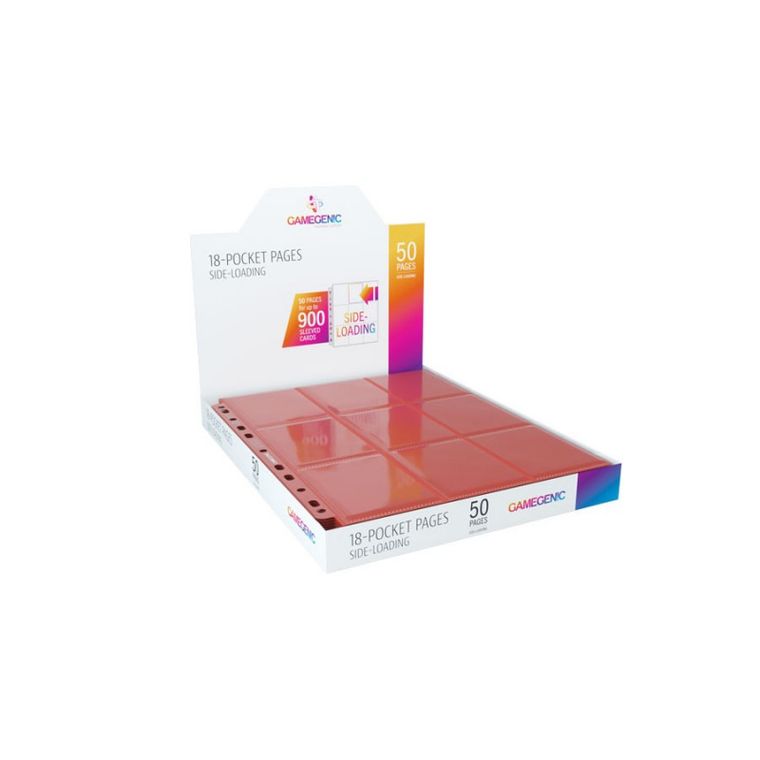 Gamegenic, 18-Pocket Pages Sideloading, koszulki do segregatora, czerwone, 50 szt.
