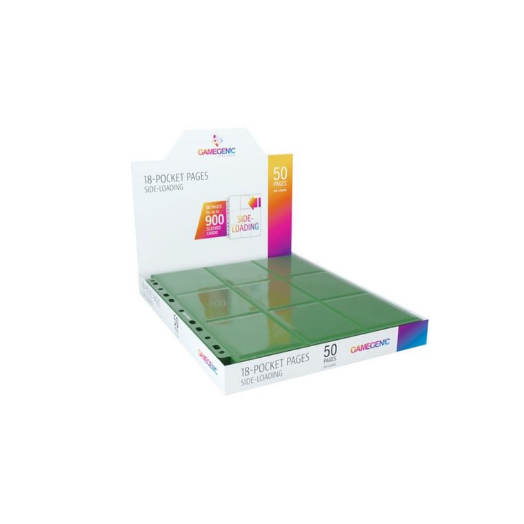 Gamegenic, 18-Pocket Pages Sideloading, koszulki do segregatora, zielone, 50 szt.