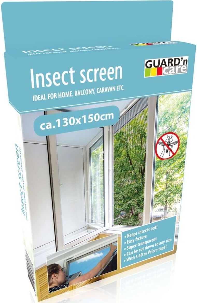 Garden Life, moskitiera okienna, poliester, taśma rzep, czarna, 130-150 cm