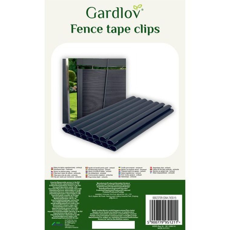 Gardlov, klipsy do taśmy ogrodzeniowej, antracyt