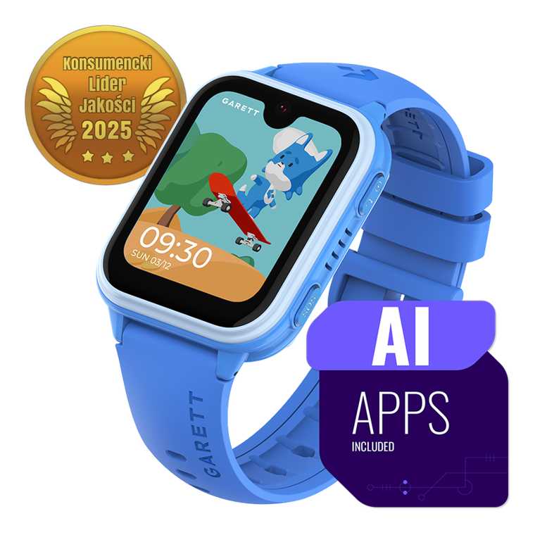 Garett, Kids Vibe AI, smartwatch 4G, niebieski