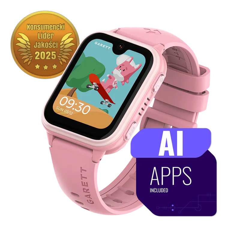 Garett, Kids Vibe AI, smartwatch 4G, różowy