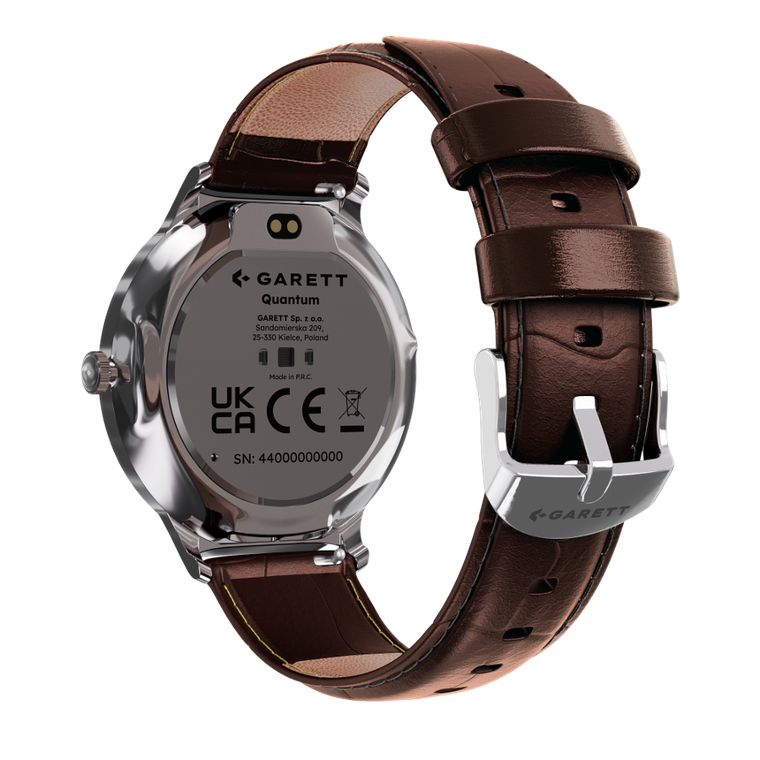 Garett, Quantum, smartwatch, stalowy, srebrny
