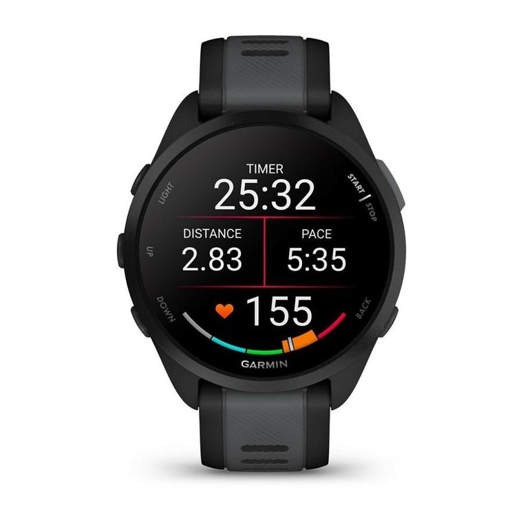 Garmin, Forerunner 165 Music, zegarek sportowy, amoled, 43 mm, czarno-szary