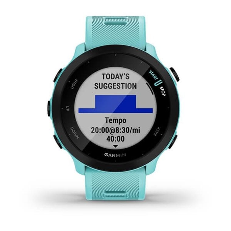 Garmin, Forerunner 55, zegarek, turkusowy, 42 mm