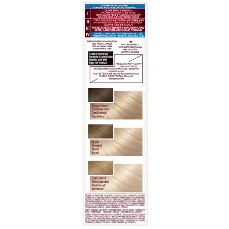 Garnier, Color Sensation, superrozjaśniający krem koloryzujący, S10 Srebrzysty Blond