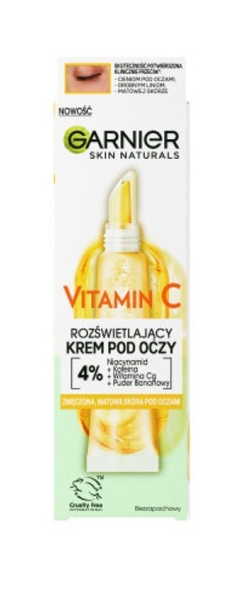 Garnier, SkIn Naturals VitamIn C, rozświetlający krem pod oczy, 15 ml
