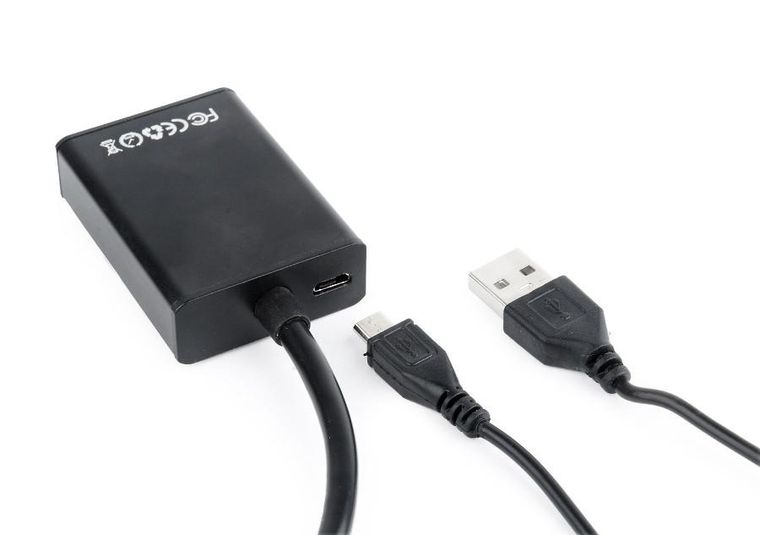 Gembird, adapter A-VGA-HDMI-01, czarny