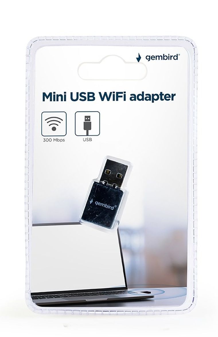 Gembird, adapter, mini USB, WiFi 300 Mbps