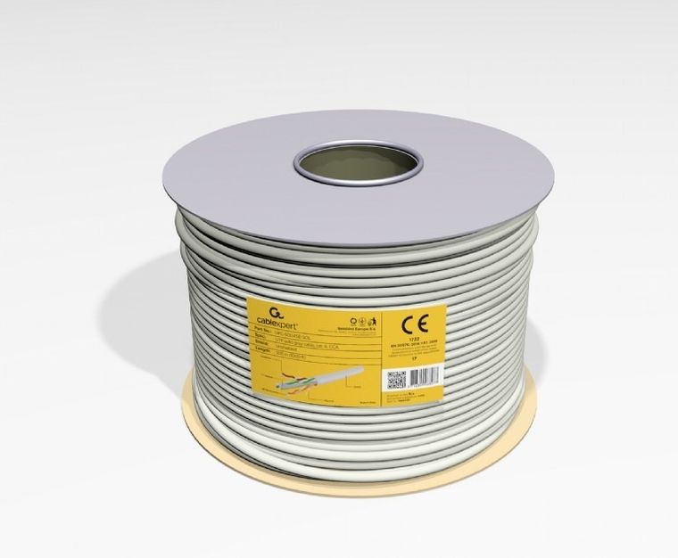 Gembird, kabel sieciowy, UTP, kat. 6, CCA ECA,szary, 305m