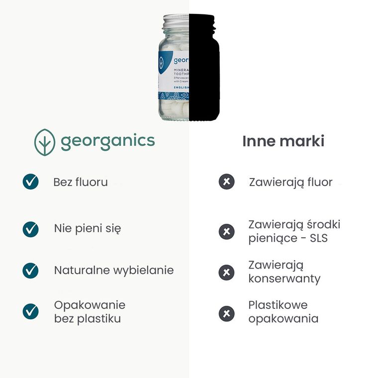 Georganics, naturalne tabletki do mycia zębów, English Peppermint, 120 tabletek