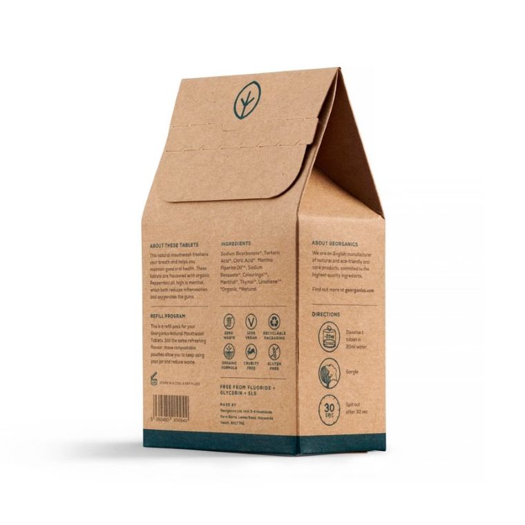 Georganics, naturalne tabletki do płukania jamy ustnej, English Peppermint, 720 tabletek