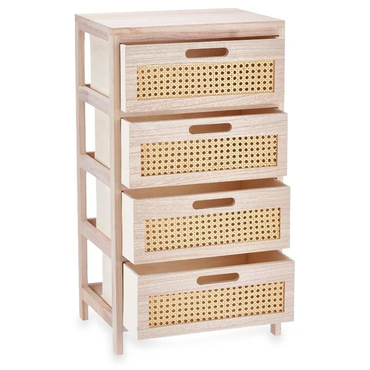 Giftdecor, komoda, 4-szuflady, plecionka wiedeńska, 29-40-73 cm