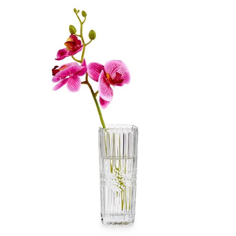 Giftdecor, kwadratowy wazon z kryształowym wzorem, 15 cm