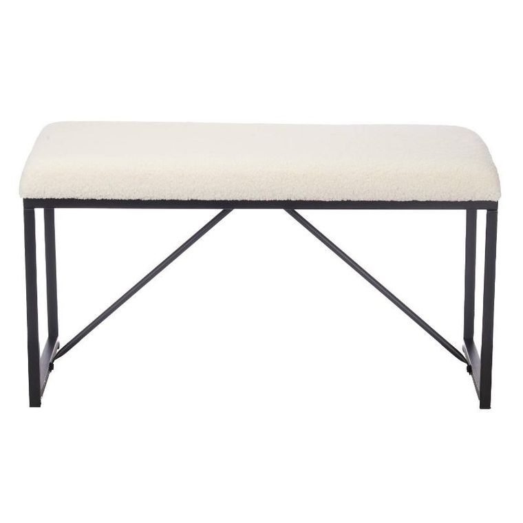 Giftdecor, ławeczka do przedpokoju, tapicerowana, baranek, 38-81-42 cm