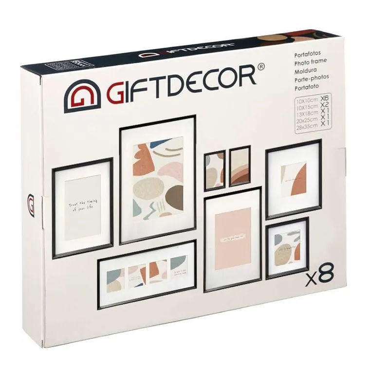 Giftdecor, Mural, ramki na zdjęcia na ścianę, 8 ramek różnej wielkości