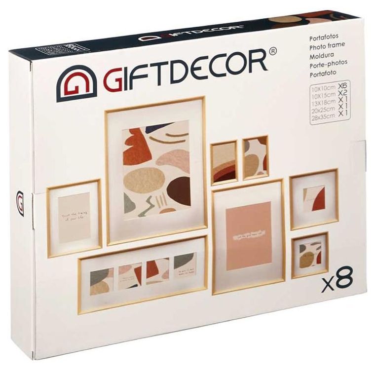 Giftdecor, Mural, ramki na zdjęcia na ścianę, 8 ramek różnej wielkości