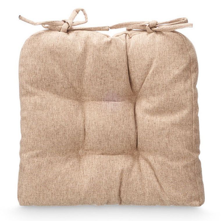 Giftdecor, poduszki na krzesło z pikowaniem i troczkami, 40-40 cm