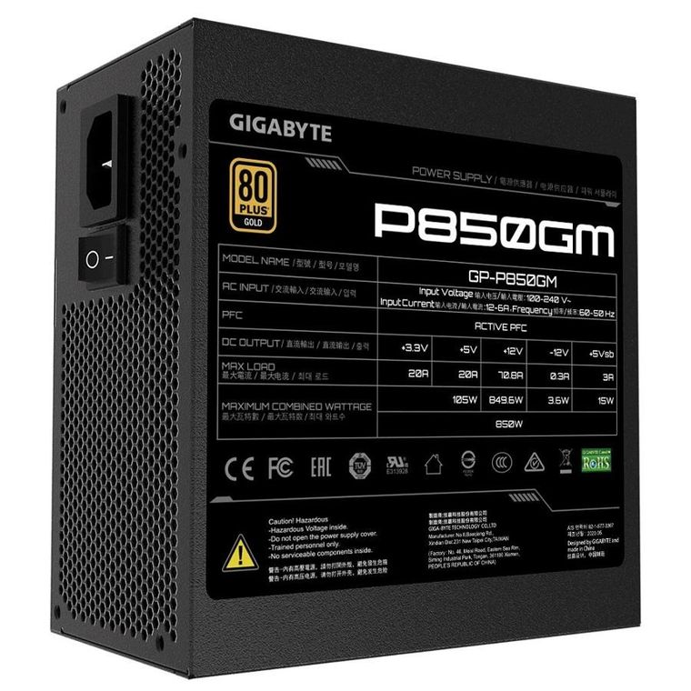 Gigabyte, zasilacz, P850gm 850W 80+ Gold