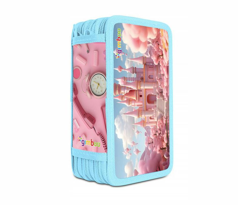 Gimboo, piórnik szkolny z wyposażeniem, sweet, różowy