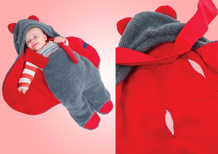 Glik, rożek futerkowy z nóżkami, do fotelika samochodowego, szary