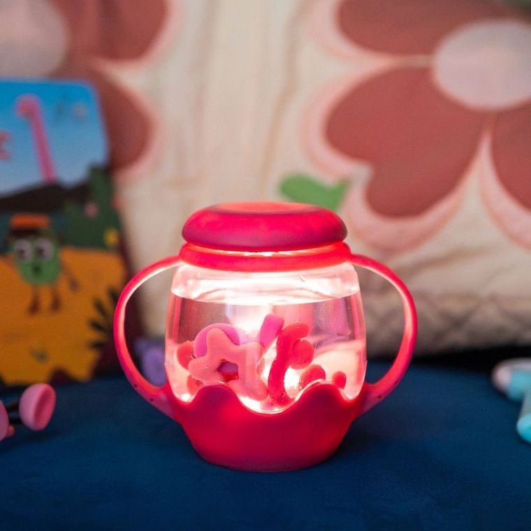 Glo Pals, słoik sensoryczny do napełnienia wodą, rózowy
