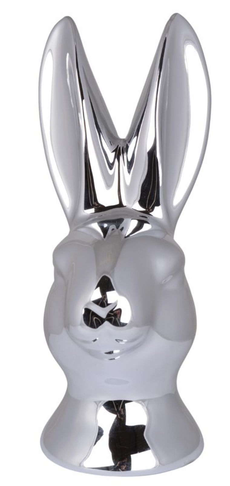 Głowa królika, figurka, srebrna, 8,5-11-25 cm