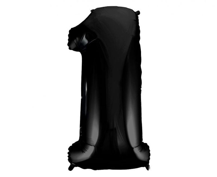 Godan, balon foliowy cyfra 1, czarna, 92 cm