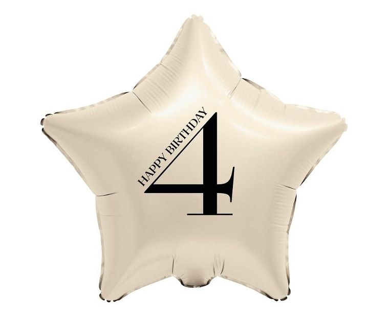 Godan, balon foliowy, gwiazda 4, kremowy, 44 cm