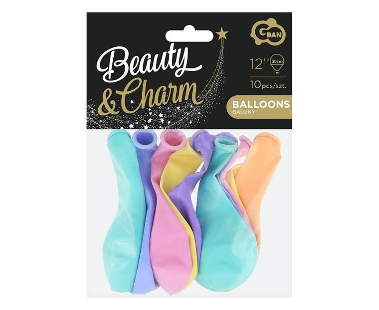 Godan, balony Beauty&charm, makaronowe mix, 10 szt.