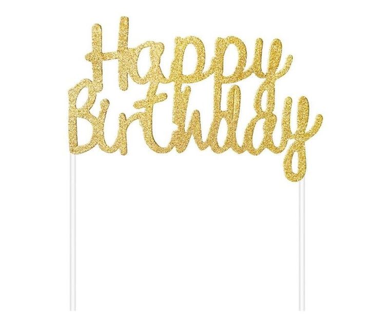 Godan, dekoracja Papierowa B&C, Happy Birthday, złota, 11-14 cm