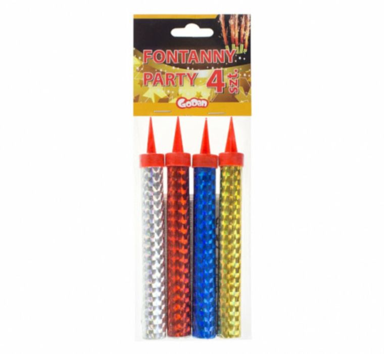 Godan, fontanna tortowa holograficzna, 12 cm, 4 szt.