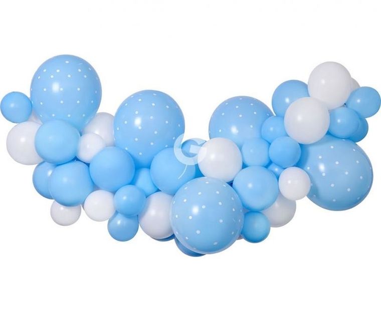 GoDan, girlanda, balon, baby blue, 65 szt.