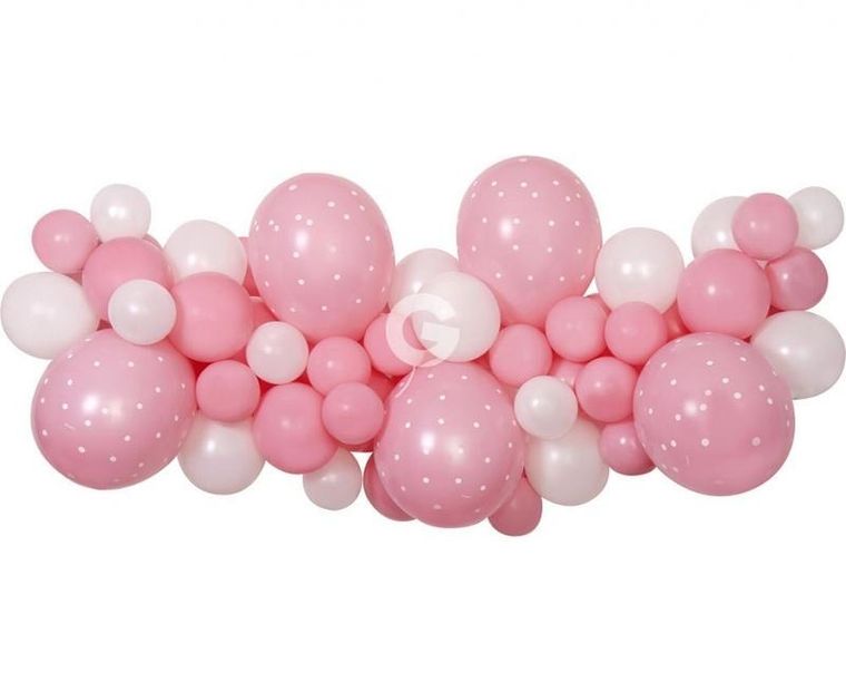 GoDan, girlanda, balon, baby pink, 65 szt.
