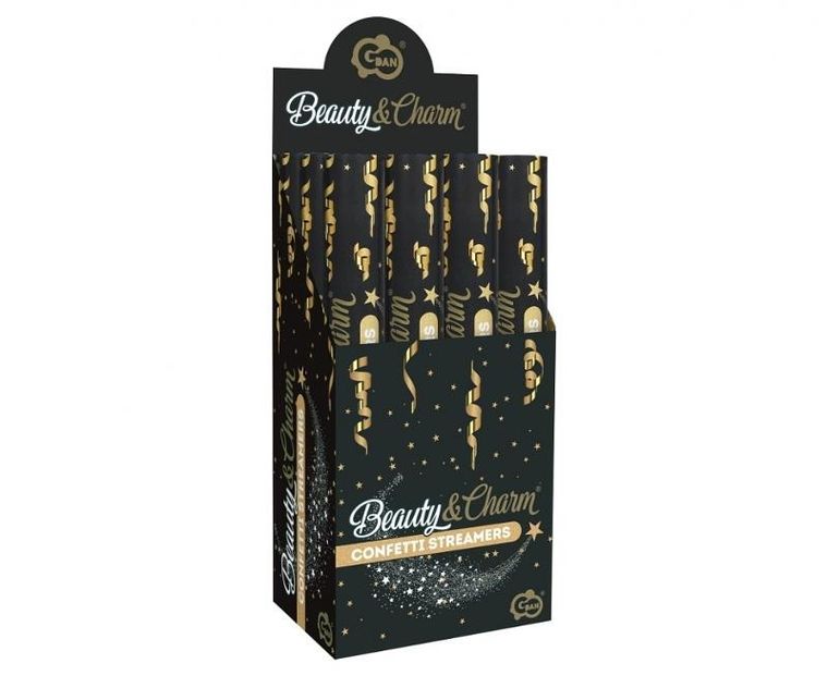 GoDan, konfetti pneumatyczne, serpentyny złote, 40 cm